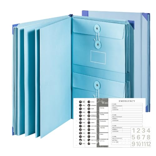 Veloron Life Organizer, Veloron The Folio - Life Organizer, Veloron Binder, Veloron Organizer The Folio Dokumenten-Organizer, Life Book Dokumenten-Organizer (blue) von CHUNLIGOUJI