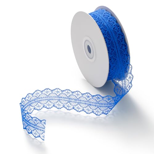 CHUQING Blau Spitzenband Zierband Spitzenborte Vintage Geschenkband Spitze Schleifenband Hochzeit Dekoband,3cm x 23 m,Dunkelblau von CHUQING