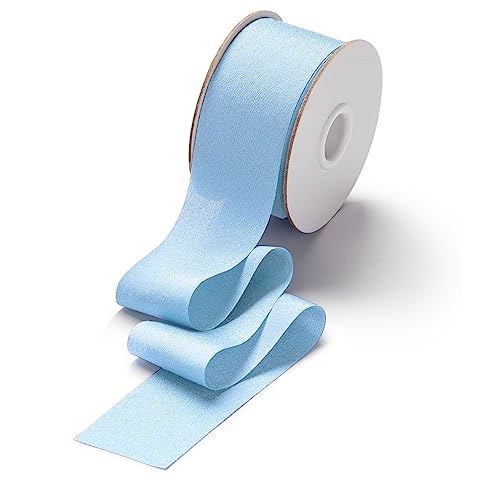 CHUQING Geschenkband Hellblau,in Blau (38 mm x 22,8 m), Schleifenband Dekoband für Weihnachtsgeschenke Geschenke Baby Junge Schnürband Geschenk Verpackung Blume Geburtstag Hochzeit Deko Band von CHUQING