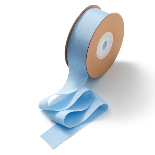 CHUQING Schleifenband Hellblau Geschenkband Verpackung Hochzeit Seidenband Blau Dekoband 2,5 cm Breit Bänder,Baby Blau von CHUQING