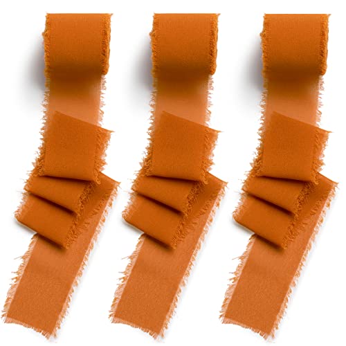 CHUQING Schleifenband Orange 38mm breites Geschenkband Hochzeit Chiffon Dekoband 6,3 Meter Deko Band Geburtstagsgeschenke Geschenkverpackung Tischdeko Band von CHUQING