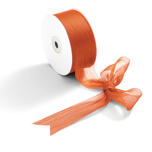 CHUQING Schleifenband Terracotta Band Chiffonband 23 m x 38 mm Chiffon Geschenkband Hochzeit Stoffband Dekoband von CHUQING