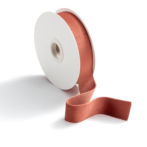 CHUQING Schleifenband Terracotta Band Geschenkband Samt Geschenkband Hochzeit Stoffband Dekoband 9 m x 25 mm von CHUQING