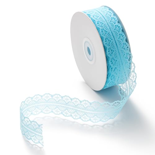 CHUQING Spitzenband Hellblau Vintage 23 Meter Schleifenband Spitze Spitzenbordüre Dekoband Geschenkband breit 3cm Hochzeit Zierband von CHUQING