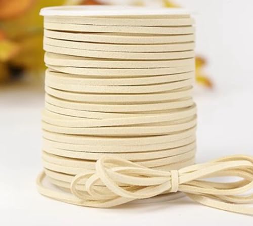 CHUYIX Lederschnur Wildlederband 50 Yards *3 mm Lederband Faux Wildleder Schnur Wildleder Schnur Veloursleder Band Lederschnüre Faux Wildlederba für DIY Armband Halskette Schmuck Handwerk Schnur von CHUYIX