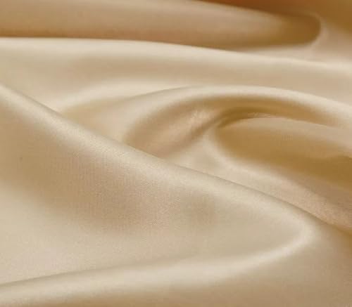 CHUYIX Seidiger Satin Stoff 2m Seiden-Dupionseide-Stoff am laufenden Gaze Stoff Hochzeit Dekoration Hochzeit Dekoration Für Abendmode Blusen Und Kleidern Brautmode Seidiger Satin Stoff von CHUYIX