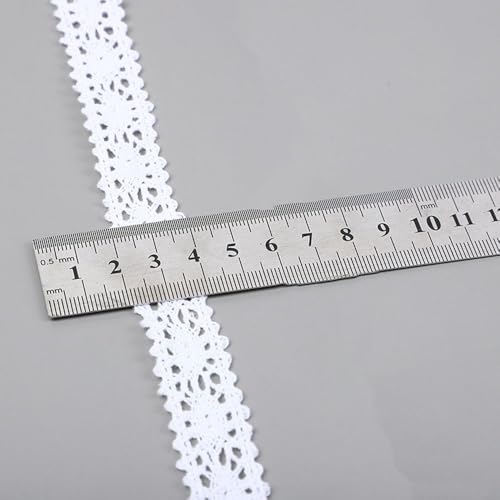 CHUYIX Spitzenband Vintage 25 Yards Baumwolle Dekoband für Handwerk, Hochzeit Dekoration Scrapbooking Geschenkbox Baumwolle Dekoband Zierband Spitzenborte Häkel-Borte von CHUYIX