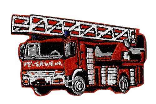 Bügelbild | Feuerwehrauto | Feuerwehrwagen Feuerwehr Aufnäher | 9x5 cm von CHW