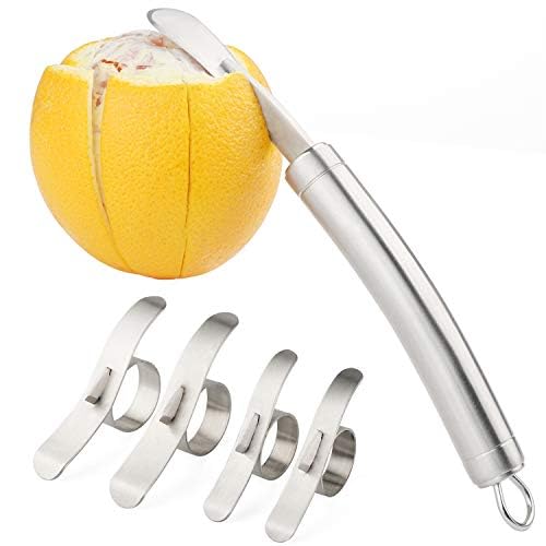 Orangenschäler 5er Set Edelstahl mit Hobel Cutter Schäler Bequem zu Schälen Orange Kartoffel Karotte Gurke Kochwerkzeug von CHWAIKA