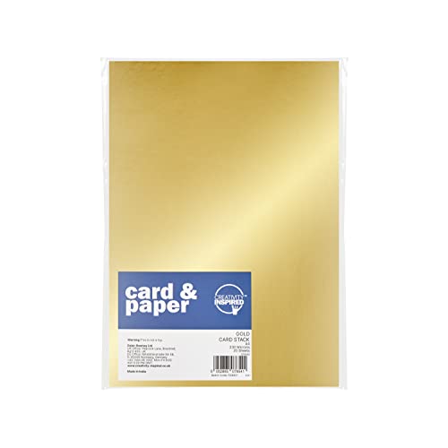 Creativity Inspired Basic Gold A4 170 g/m² Kartenpackung, 50 Blatt, einseitig zum Basteln, Kunstaktivitäten für Kinder und Scrapbooking, ideal für Hobbyisten und professionelle Bastler, Erwachsene und von Scola