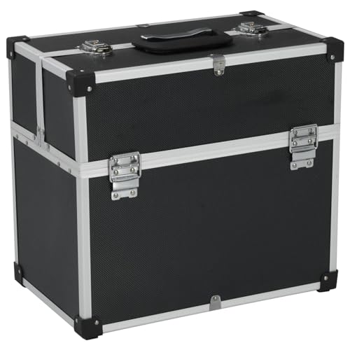 Werkzeugkoffer 38x22,5x34 cm Schwarz Aluminum, CIADAZ Werkzeugtrolley, Werkzeugset, Werkzeug-sets, Tool Set, Werkzeugtasche Gefüllt von CIADAZ