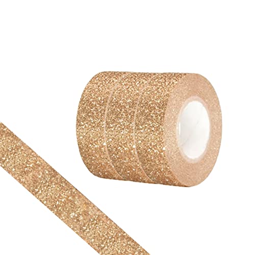 CIAJIE Glitter Washi Tape, 3 Rollen 15mm Dekoband, selbstklebendes Klebeband zum Basteln, klebriger Glitzerrand, Zubehör für DIY, Bullet Journal, Basteln, Geschenkverpackung, Scrapbooking von CIAJIE