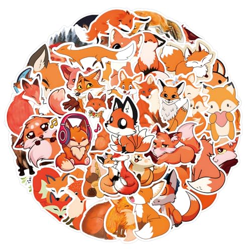 60 Stück Füchse Aufkleber,Niedliche Fox Tiere Sticker,Wasserfeste Fuchs Aufklebers,Wiederverwendbar Fox Aufkleber Scrapbook für Laptop Karten Gepäck,Geschenke Fuchs für Kinder von CIATBYYJ