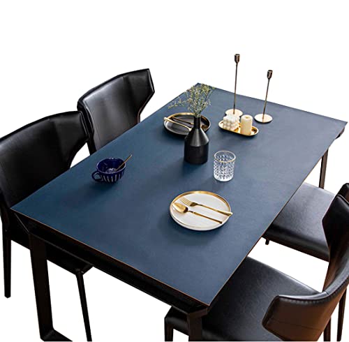 CIEEIN CIEHT PU Tischdecke Tischmatte Schreibtisch Tischfolie Schutzfolie Tischfoli Tischschutz Matte Wasserdicht Dark Blau+Orange 90 * 130cm von CIEEIN CIEHT