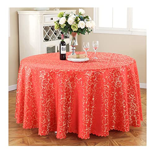 CIEEIN CIEHT Polyester Tischdecke Rund Schreibtisch Tischtuch Tischwäsche Couchtisch Küchentischabdeckung Party Hochzeit Tafeltuch Rot 160cm von CIEEIN CIEHT