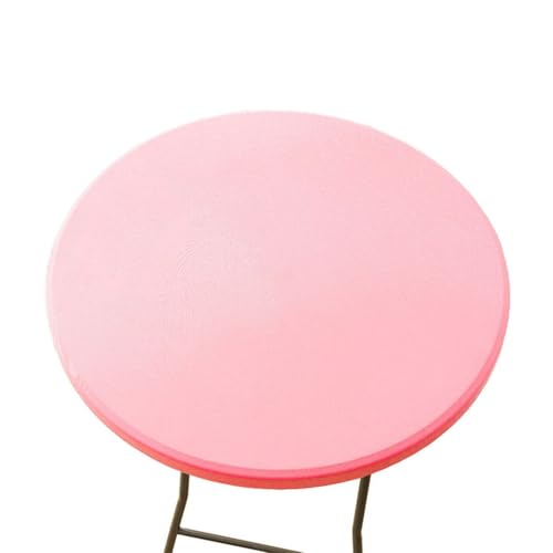 CIEEIN CIEHT Polyester Tischdecke Schreibtisch Tischfoli Tischtuch Tischwäsche Rund Durchmesser 60cm-140cm Couchtisch Tischabdeckung Hotel Gaststätten Tafeltuch Pink Rund 100cm von CIEEIN CIEHT