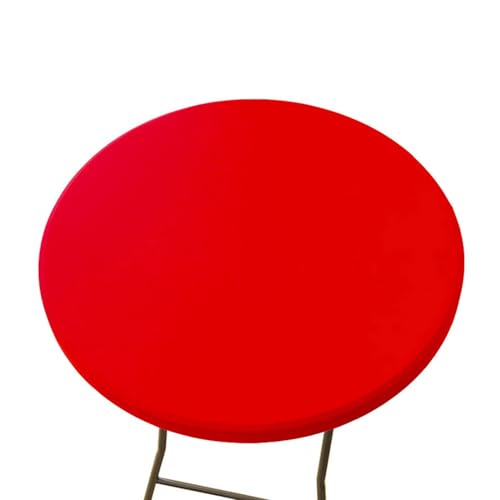 CIEEIN CIEHT Polyester Tischdecke Schreibtisch Tischfoli Tischtuch Tischwäsche Rund Durchmesser 60cm-140cm Couchtisch Tischabdeckung Hotel Gaststätten Tafeltuch Rot Rund 70cm von CIEEIN CIEHT