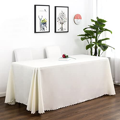 CIEEIN CIEHT Polyester Tischdecke Schreibtisch Tischtuch Tischwäsche Couchtisch Küchentischabdeckung Party Hochzeit Tafeltuch Beige 140 * 220cm von CIEEIN CIEHT