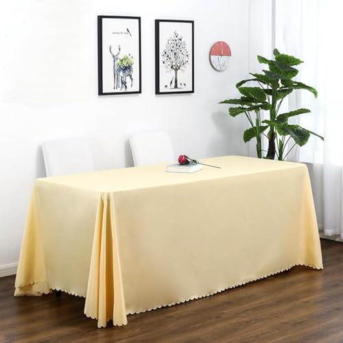 CIEEIN CIEHT Polyester Tischdecke Schreibtisch Tischtuch Tischwäsche Couchtisch Küchentischabdeckung Party Hochzeit Tafeltuch Beige Gelb 140 * 220cm von CIEEIN CIEHT