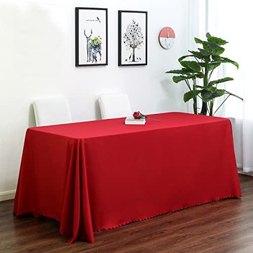 CIEEIN CIEHT Polyester Tischdecke Schreibtisch Tischtuch Tischwäsche Couchtisch Küchentischabdeckung Party Hochzeit Tafeltuch Rot 130 * 180cm von CIEEIN CIEHT