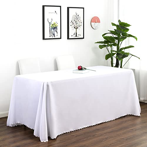 CIEEIN CIEHT Polyester Tischdecke Schreibtisch Tischtuch Tischwäsche Couchtisch Küchentischabdeckung Party Hochzeit Tafeltuch Weiß 140 * 200cm von CIEEIN CIEHT