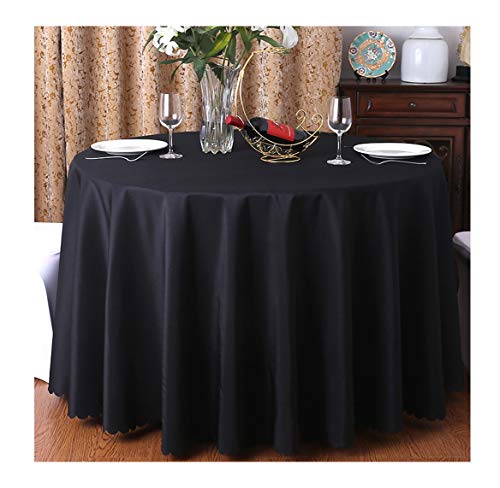 CIEEIN CIEHT Tischdecke Schreibtisch Tischtuch Tischwäsche Couchtisch Küchentischabdeckung Party Hochzeit Tafeltuch Rund Schwarz 200cm von CIEEIN CIEHT