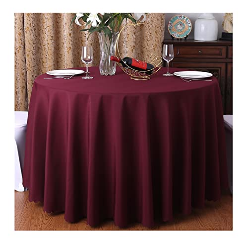 CIEEIN CIEHT Tischdecke Schreibtisch Tischtuch Tischwäsche Couchtisch Küchentischabdeckung Party Hochzeit Tafeltuch Rund Weinrot B 160cm von CIEEIN CIEHT