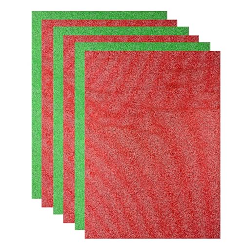 50 Blatt Glitzer-Kartonpapier, Weihnachten, grün, rot, glitzernd, dickes Papier, Karten für Weihnachtsgeschenk, Scrapbooking, Basteln, Einladungen von CIEOVO