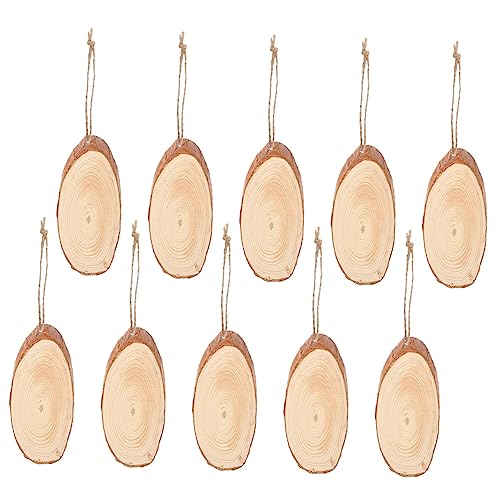 1 Satz 10St Holzchip-Anhänger baumschmuck selber machen Hochzeitsdekorationen Ornamente hochzeits dekoration wedding decoration holzscheiben selber machen Holzhandwerk hölzern CIMAXIC von CIMAXIC