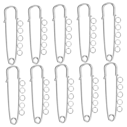 10st Sicherheitsnadel Kleidung Fester Stift Abzeichen-bar-pin Brosche Mit Nähnadel Broschennadel-befunde Bastelbrosche Pin Zurück Metall Sicherheitskleidung Mit Löchern von CIMAXIC