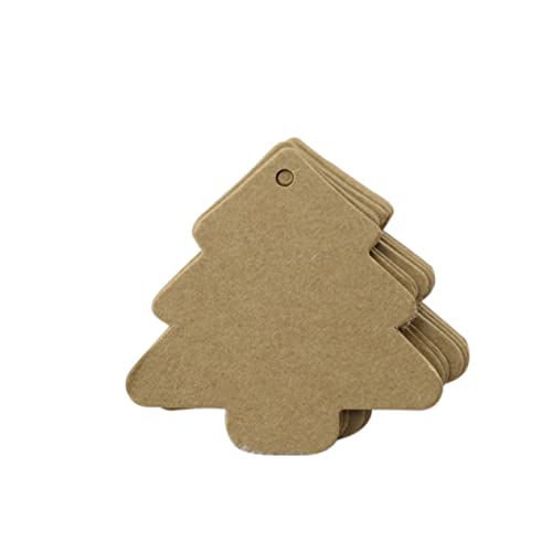 50 Stücke Weihnachten Baum Form Label Kraft Papier Tags Vintage Namensschilder Für Hochzeit Party Blank Loch-gestanzt von CIMAXIC