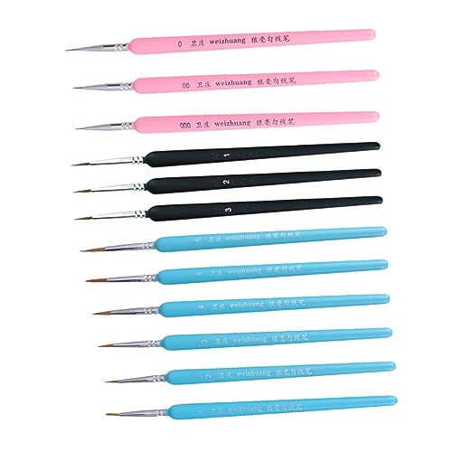 9St Strich Stift acrylbilder Miniature Painting zeichnen stifte Malerei-Stift malerei Set Gel Strichzeichnungsstift Buntstifte Modell malen Liner-Stift Pinsel für Ölfarbe hölzern CIMAXIC von CIMAXIC