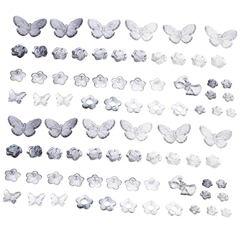 CIMAXIC 1 Haarschmuck Zubehör Bausatz ästhetisch Kettenhalskette Frauen haaraccessoires hair jewellery Material zur Herstellung von Kopfschmuck Basteln Sie lose Perlen Acryl Dark Grey von CIMAXIC