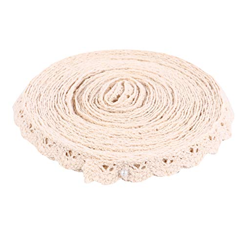 CIMAXIC 1 Rolle 10 Baumwollspitze Herstellung Baumwollgarn Hochzeit Spitzenbesatz Gänseblümchen Tischdecke Quaste Spitzenstoff Bastelspitze Gehäkeltes Spitzenband Beige Baumwollfaden von CIMAXIC