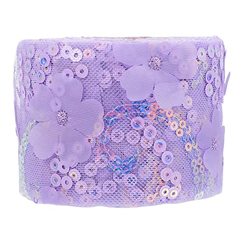 CIMAXIC 1 Rolle Dekoratives Tüllgewebe Weihnachtsbaum-Plüsch-Ornamente Retro-Dekoration seidenband ribbon Kopfbedeckungsband selber machen Schleifenband selber machen Polyester Lavender von CIMAXIC