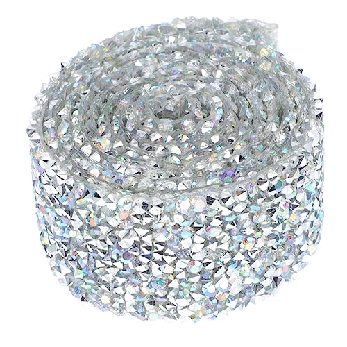 CIMAXIC 1 Rolle Klebebohrer Streifen Schnur metallisch Spitzenbesatz funkelnder Schmuck hochzeitskleider brautkleid Kleidungsdekoration jewelon DIY Diamantband DIY band zubehör Glas Silver von CIMAXIC