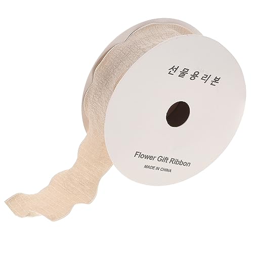 CIMAXIC 1 Rolle Rüschenband aus Spitze ribbon bandfeile ziehschleifenband Bänder zum Verpacken salbeigrünes Band bastelset basteln Spitzenbesatz selber machen Kleiderdekore Polyester Beige von CIMAXIC