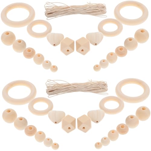 CIMAXIC 1 Satz Holzperlen Perlen Für Armbänder Buchstabenperlen Charme Soft-perlen-sortimente Bretter Reize Bausatz Sicherungsperlen-kit Pastellperlen Tour Planke Bausätze Hölzern von CIMAXIC