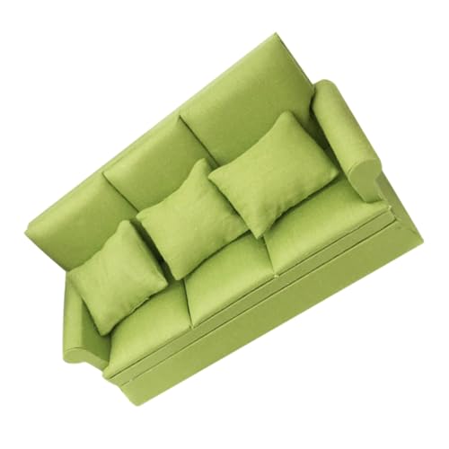 CIMAXIC 1 Satz Puppenstubensofa Spielzeugmöbel Sofas Mini-Sofa Puppenhaus für Mini Sofa für Puppenhaus Miniatursofa Miniaturcouch für Puppenhaus Möbelzubehör PP-Baumwolle Green von CIMAXIC