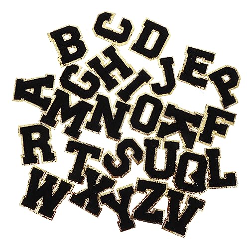 CIMAXIC 1 Satz Stoffaufnäher mit Buchstabenstickerei Aufkleber Buchstabenflecken zit embroidery set stickset nützliche Patches Heim-Alphabet-Aufnäher zum Aufbügeln Handtuchstickerei Black von CIMAXIC