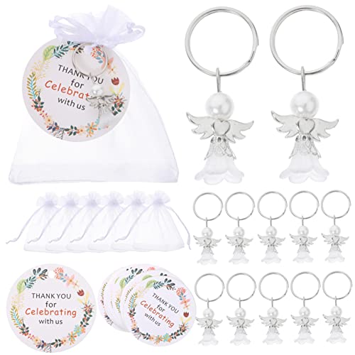 CIMAXIC 1 Set Engel Keychain Boy Bride Jungen Mädchen Babypiddelbevorzugungen Taufe Party Gefälligkeiten Für Gäste Brautdusche Gefälligkeiten Taufe Gefälligkeiten Für Mädchen Silber von CIMAXIC