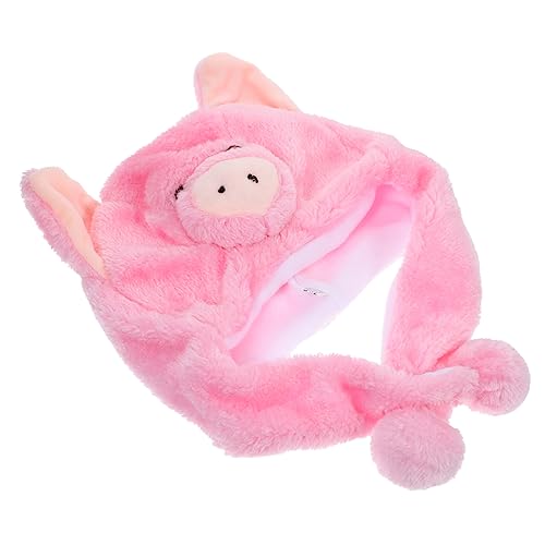 CIMAXIC 1 Stück Kuscheltier Hut Plüsch Party Lustiger Hut Maskerade-partyhut Party-kostümhut Ausgestopft Neuheitenparty Skimütze Mit Tiermotiv Hase Tiere Kappe Rosa Plüsch Und Pp Baumwolle von CIMAXIC