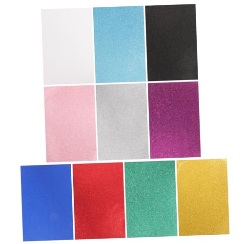 CIMAXIC 10 Blatt Blätter farbiges Schwammpapier Glitzerschaumpapiere craft foam schaumstoffplatte selbstklebend Bastelbedarf für Kunsthandwerk Bastelmaterial für den Kindergarten Colorful von CIMAXIC