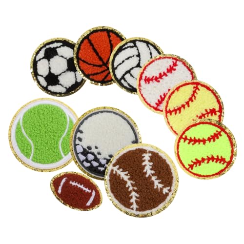 CIMAXIC 10 Stk Fußball-Stickpatch Fußball-Aufnäher Basketball-Aufnäher Aufkleber Fußball Reifen aufnäher für jacken Fußball Patch Volleyball-Aufnäher Fußball-Flicken zum Aufbügeln Chenille von CIMAXIC