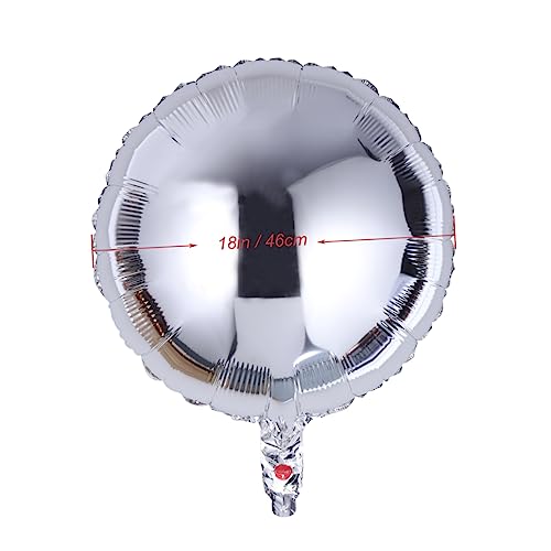 CIMAXIC 10 Stück 18 Runder Heliumballon Zahlen Luftballon Party Folienballons Silver von CIMAXIC