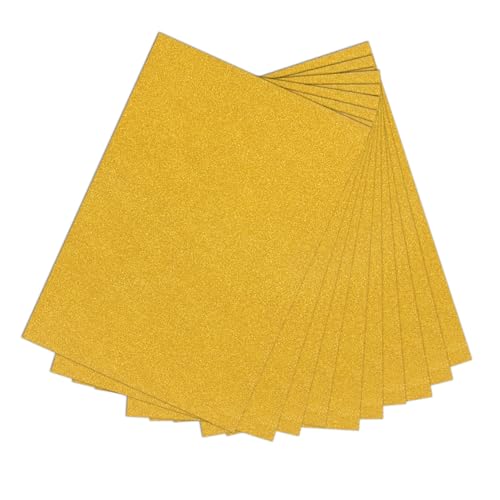 CIMAXIC 10 Stück A4 Blätter Aus Glitzerndem Karton Gold Für DIY Material Kreatives Kunsthandwerk Und Scrapbooking Ideal Für Bastelprojekte Und Dekorationen von CIMAXIC