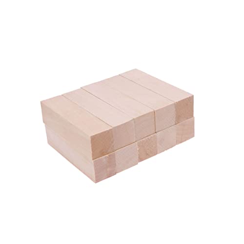 CIMAXIC 10 Stück Holzblock Mini DIY-Projekte Dioramenbedarf Holzschnitzerei Farbrührstäbchen building blocks for holzarbeiten holzplatte Holzhandwerk plank Bastelbrett aus Holz Bambus von CIMAXIC