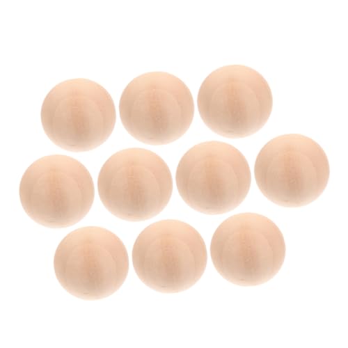 CIMAXIC 10 Stück Holzkugel Abschlagball Baseballschläger aus Schaumstoff feste Kugel kleine Fledermaus Stacheliger Massageball Kinderhandwerk kreatives DIY-Ballzubehör runde Kugel Khaki von CIMAXIC