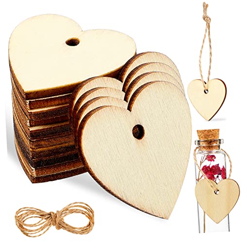 CIMAXIC 100 Stk Hölzernes Herzgekritzel Herzen Herz Hochzeitsdekoration selber machen Hochzeit Zeichen wedding decoration heartstopped Holzscheiben zum Basteln Herz Holzscheiben von CIMAXIC