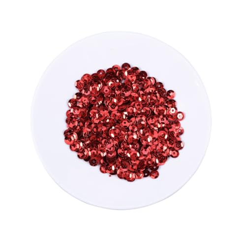 CIMAXIC 1000 Stück 6 Mm Runde Pailletten Rot Zum Selbermachen Glitzernde Accessoires Für Hochzeit Nähen Basteln Dekoration Von Kleidung Schuhen Und Taschen von CIMAXIC